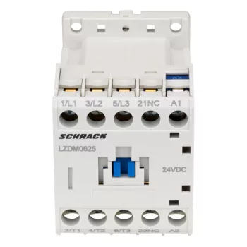   SCHRACK - Mágneskapcsoló 3p, CUBICO Mini, 2,2kW, 6A, 1ny, 24VDC - LZDM0625--