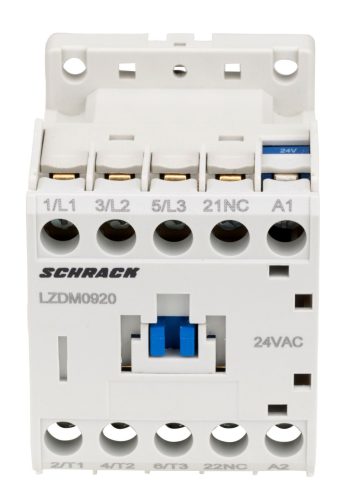 SCHRACK - LZDM0920 Mágneskapcsoló 3p, CUBICO Mini, 4kW, 9A, 1ny, 24VAC