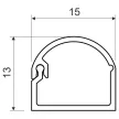 KOPOS ELEKTRO - LZK 15X12 HD - Vezetékcsatorna Műa csatorna15x12mm gömbölyű tetővel fehér 2m