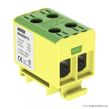   MOREK - OTL50-2 zöld/sárga - Fővezetéki sorkapocs, 2xAl/Cu 1,5-50mm2, 1500V, zöld/sárga - HD Hungária - MAA2050Y10