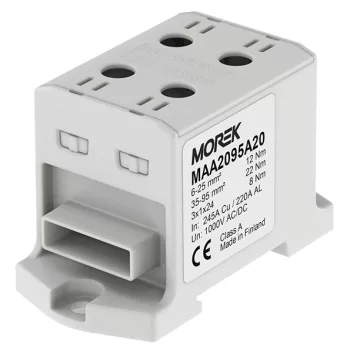   MOREK - OTL95-2B szürke, flexisínhez - Fővezetéki sorkapocs, 2xAl/Cu 6-95 mm2 / 3*1*24, 1500V, szürke - HD Hungária - MAA2095A20