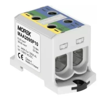   MOREK - OTL95-2 PEN zöld/sárga/kék - Fővezetéki sorkapocs, 2xAl/Cu 6-95 mm2, 1500V, zöld/sárga/kék - HD Hungária - MAA2095P10