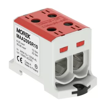   MOREK - OTL95-2 piros - Fővezetéki sorkapocs, 2xAl/Cu 6-95mm2, 1500V, piros - HD Hungária - MAA2095R10