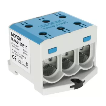   MOREK - OTL150-3 kék - Fővezetéki sorkapocs, 3xAl/Cu 25-150, 1500V, kék - HD Hungária - MAA3150B10