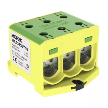   MOREK - OTL150-3 zöld/sárga - Fővezetéki sorkapocs, 3xAl/Cu 25-150, 1500V, zöld/sárga - HD Hungária - MAA3150Y10