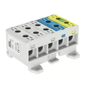   MOREK - OTL35-5x szürke,kék, zöld/sárga (5x1xAl/Cu) - Fővezetéki sorkapocs, 5P, 5xAl/Cu 2,5-35, 1500V, szürke/kék/zöld/sárga - HD Hungária - MAA5035A10