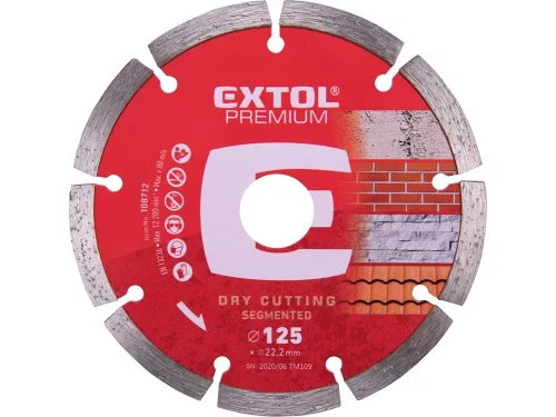 EXTOL 108711 Gyémántvágó szegmenses; 115×22,2mm, max.13.300 f/min