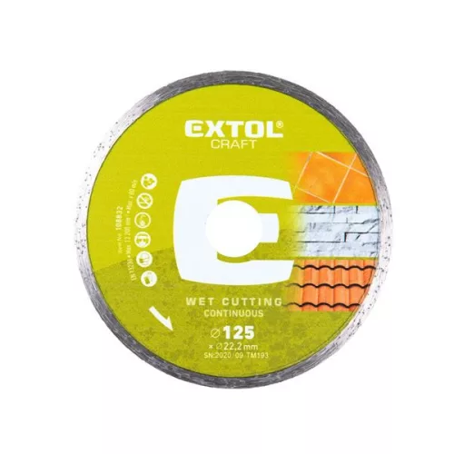 EXTOL 108831 Gyémántvágó csempevágáshoz (sima), vizes vágásra; 115×2,0×22,2mm, max.13.200 ford/perc