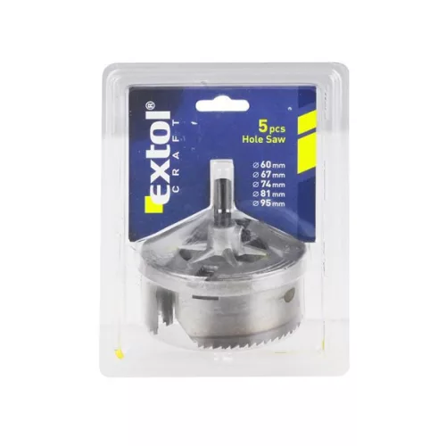 EXTOL 1803 Körkivágó klt. fához; 5 db, mélység:33 mm,  átmérők: 60-95 mm