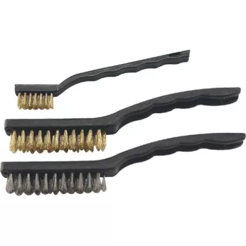   EXTOL 1848 Drótkefe klt., 3 db: réz- és rozsdamentes acél szál; 3×7 sor, 180mm, 3×12 sor, 220mm, műanyag nyél