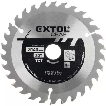   EXTOL 19113 Körfűrészlap, keményfémlapkás, 250×30mm(lyuk átm), T60; 3,1mm lapkaszélesség, max. 6.100 ford/perc