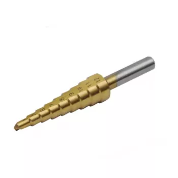   EXTOL 20051 Lépcsős fémfúró, 9 lépcsős; (4-12mm, 1mm lépcsők), befogás: 10mm, max. 4mm vastag anyagokhoz, TiN bevonat