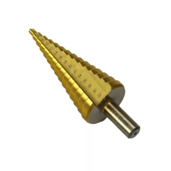   EXTOL 20055 Lépcsős fémfúró, 15 lépcsős; (4-32mm, 2mm lépcsők), befogás: 10mm, max. 5mm vastag anyagokhoz, TiN bevonat