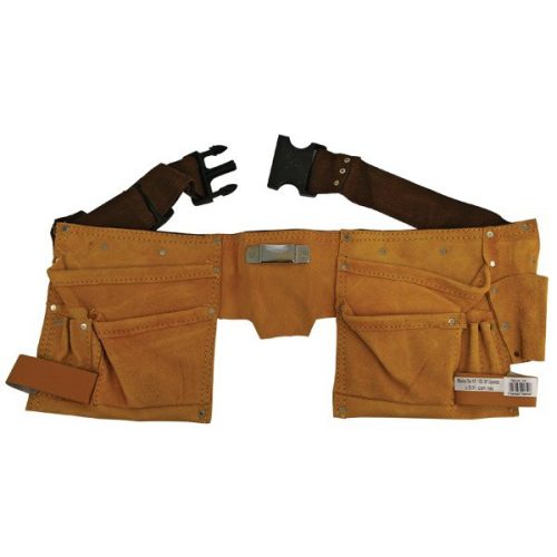 EXTOL 416 Szerszámtartó öv, sok zsebes, hasított bőr; műanyag csattal