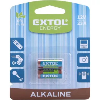   EXTOL 42017 Elem klt. 2 db, alkáli, 12V, méret: (23A); hosszú élettartam, bliszteren