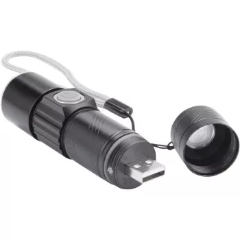   EXTOL 43135 LED lámpa, 3 W, XPE LED; 150 Lm, ALU ház, zoom, újratölthető Li-ion akkus, 450 mAh