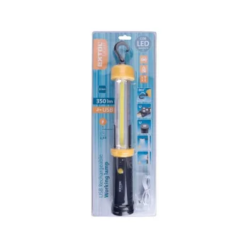   EXTOL 43139 LED munkalámpa, COB LED; 350 Lm, újratölthető Li-ion akkus, 2000 mAh