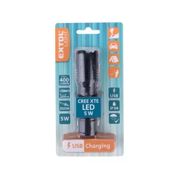 EXTOL 43143 LED lámpa; 400 Lm, ALU ház, Li-ion akku