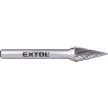 EXTOL 8703794 Keményfém turbómaró (rotormaró), kúpos, hegyes orrú, átmérő 10×20mm/szár 6mm, keresztfogazás