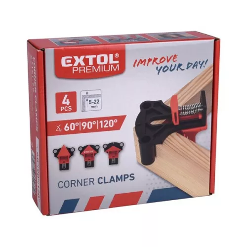 EXTOL 8815440 Derékszög szorító csipesz klt. 4 db