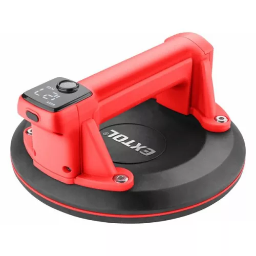 EXTOL 8891502 Akkus vákuumos emelő (üvegemelő/lapemelő), automatikus vákuumtartással, USB töltés, 3,7V, 2000 mAh Li-ion akku