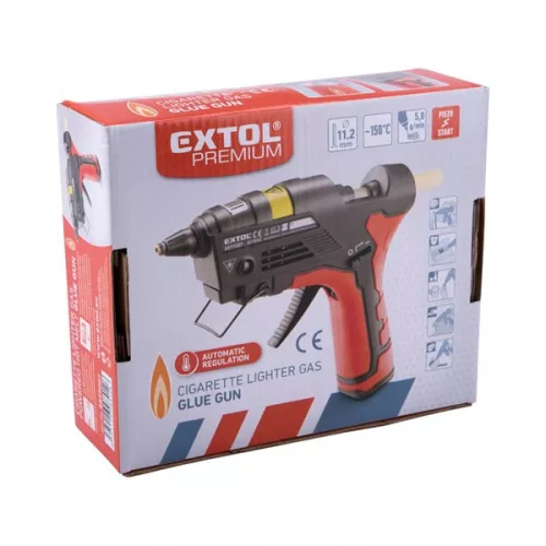 EXTOL 8899007 Melegragasztó pisztoly, gázüzemű, vezeték nélkül használható; stift átm: 11mm, tömeg: 0,24 kg