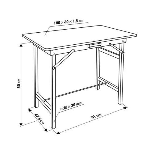 EXTOL 956075 Munkapad összecsukható; 800 mm, max. terhelés: 100kg, fém váz, MDF asztallap