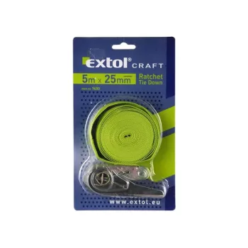   EXTOL 9680 Rakományrögzítő gurtni (bliszteren) ; 5m×28mm, max. 150kg