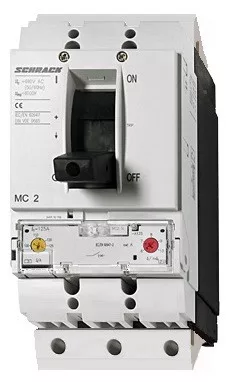SCHRACK - Megszakító MC2, A tip kioldó, 3p. 36kA, 200A+dugaszolóbetét Berendezés- és kábelvédelem - MC220431S-