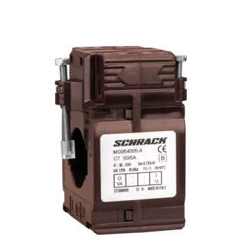   SCHRACK - Felfűzhető áramváltó 50/5A, 30x10mm sínhez - MG954005-A