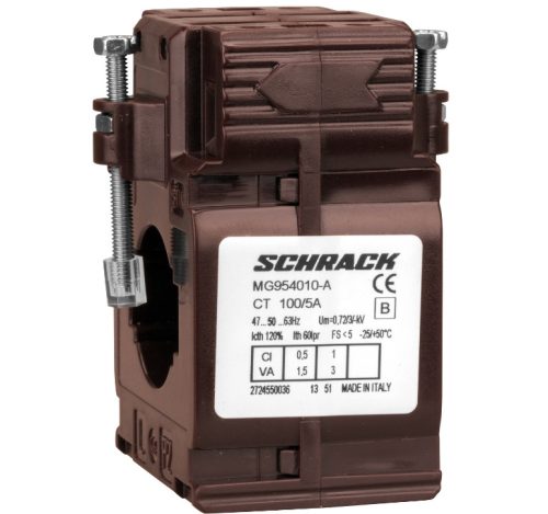 SCHRACK-MG954010A Felfűzhető áramváltó 100A/5A, 30x10mm sínhez