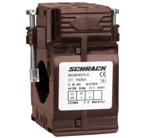 SCHRACK-MG954015A Felfűzhető áramváltó 150A/5A, 30x10mm sínhez