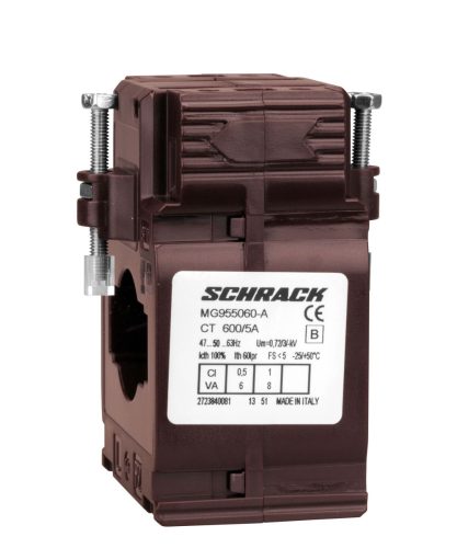 SCHRACK-MG955060A Felfűzhető áramváltó 600A/5A, 40x10mm sínhez