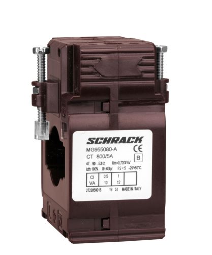 SCHRACK-MG955080A Felfűzhető áramváltó 800A/5A, 40x10mm sínhez