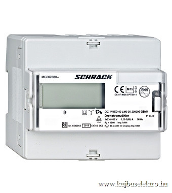 SCHRACK-MGDIZ080 3f fogyasztásmérő, 80A, impulzuskimenet, 1 tarifás, MID