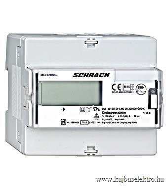 SCHRACK-MGDIZ080Z 3f fogyasztásmérő, 80A, impulzuskimenet, 2 tarifás, MID