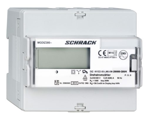 SCHRACK-MGDIZ380 3f fogyasztásmérő, 80A, M-BUS, 1 tarifás, MID