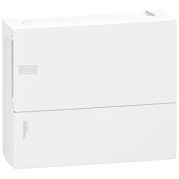   SCHNEIDER MIP12112 - RESI9 MP Kiselosztó, teli ajtó, falon kívüli, 1x12 modul, PEN sín, fehér