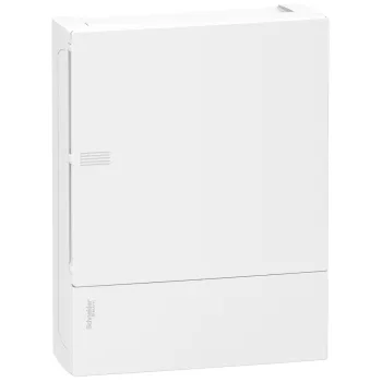   SCHNEIDER MIP12212 - RESI9 MP Kiselosztó, teli ajtó, falon kívüli, 2x12 modul, PEN sín, fehér