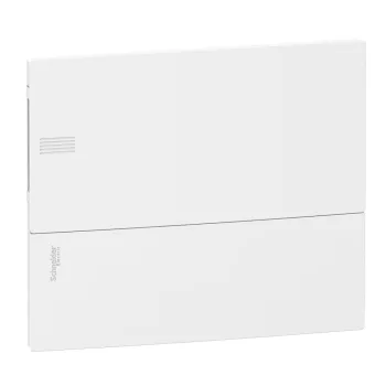   SCHNEIDER MIP22112 - RESI9 MP Kiselosztó, teli ajtó, süllyesztett, 1x12 modul, PEN sín, komplett, fehér