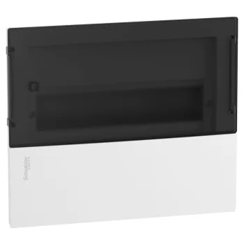   SCHNEIDER MIP22112S - RESI9 MP Kiselosztó, füstszínű átlátszó ajtó, süllyesztett, 1x12 modul, PEN sín, komplett, fehér