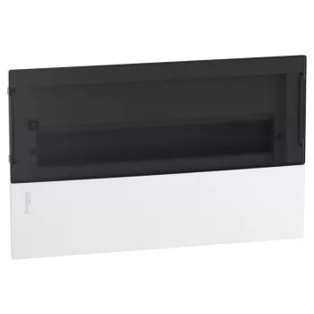   SCHNEIDER MIP22118S - RESI9 MP Kiselosztó, füstszínű átlátszó ajtó, süllyesztett, 1x18 modul, PEN sín, komplett, fehér