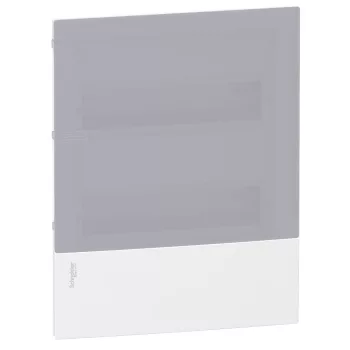   SCHNEIDER MIP22212T - RESI9 MP Kiselosztó, tejüveg hatású átlátszó ajtó, süllyesztett, 2x12 modul, PEN sín, komplett, fehér