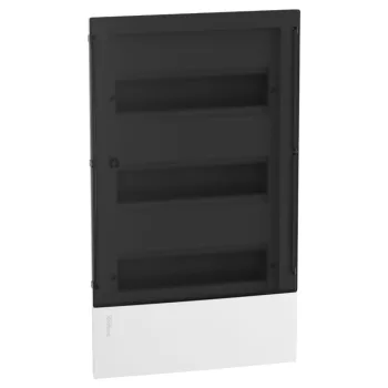   SCHNEIDER MIP22312S - RESI9 MP Kiselosztó, füstszínű átlátszó ajtó, süllyesztett, 3x12 modul, PEN sín, komplett, fehér