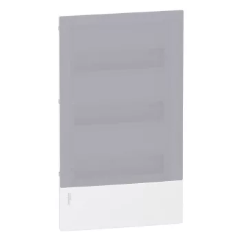   SCHNEIDER MIP22312T - RESI9 MP Kiselosztó, tejüveg hatású átlátszó ajtó, süllyesztett, 3x12 modul, PEN sín, komplett, fehér