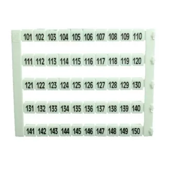   IMO - SK MT5-101-150 - Sorkapocs jelölő címke 5x5 mm, fehér, 101-150 nyomtatott - HD Hungária - MT5-101-150