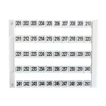   IMO - SK MT5-201-250 - Sorkapocs jelölő címke 5x5 mm, fehér, 201-250 nyomtatott - HD Hungária - MT5-201-250