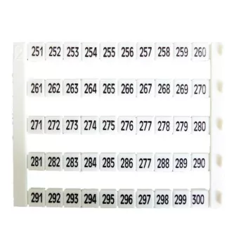   IMO - SK MT5-251-300 - Sorkapocs jelölő címke 5x5 mm, fehér,251-300 nyomtatott - HD Hungária - MT5-251-300