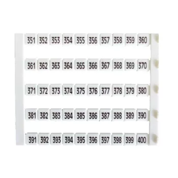   IMO - SK MT5-351-400 - Sorkapocs jelölő címke 5x5 mm, fehér,351-400 nyomtatott - HD Hungária - MT5-351-400