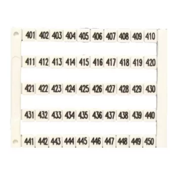   IMO - SK MT5-401-450 - Sorkapocs jelölő címke 5x5 mm, fehér,401-450 nyomtatott - HD Hungária - MT5-401-450